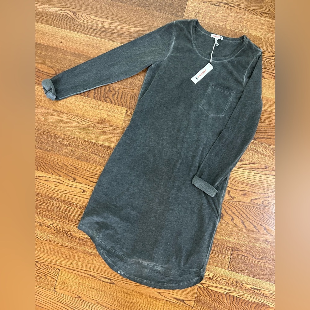 NWT SUNDRY grey acid wash dress in size 2.